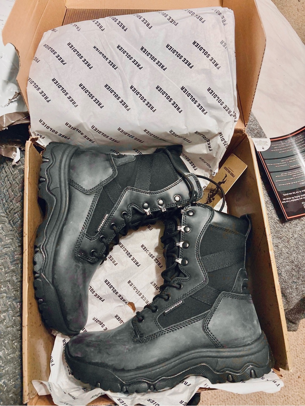 Women’s tactical waterproof lace up boots black